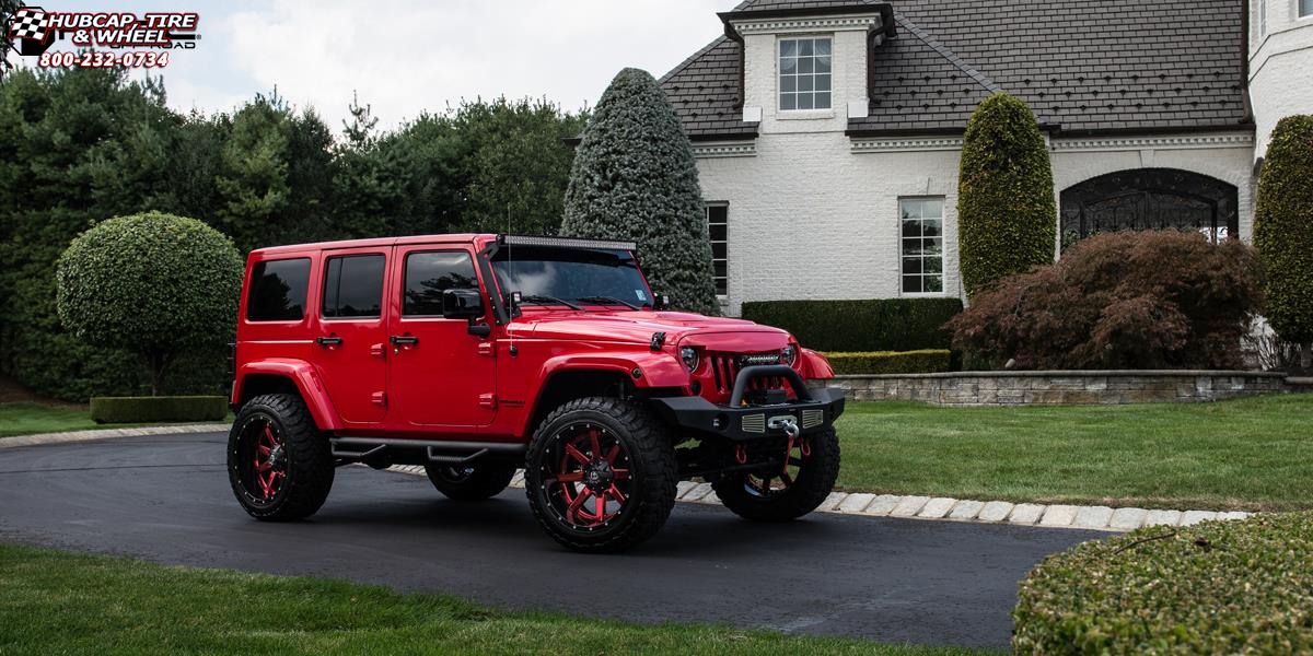 vehicle gallery/jeep wrangler fuel maverick d260 22X12  Transparent Red clear wheels and rims